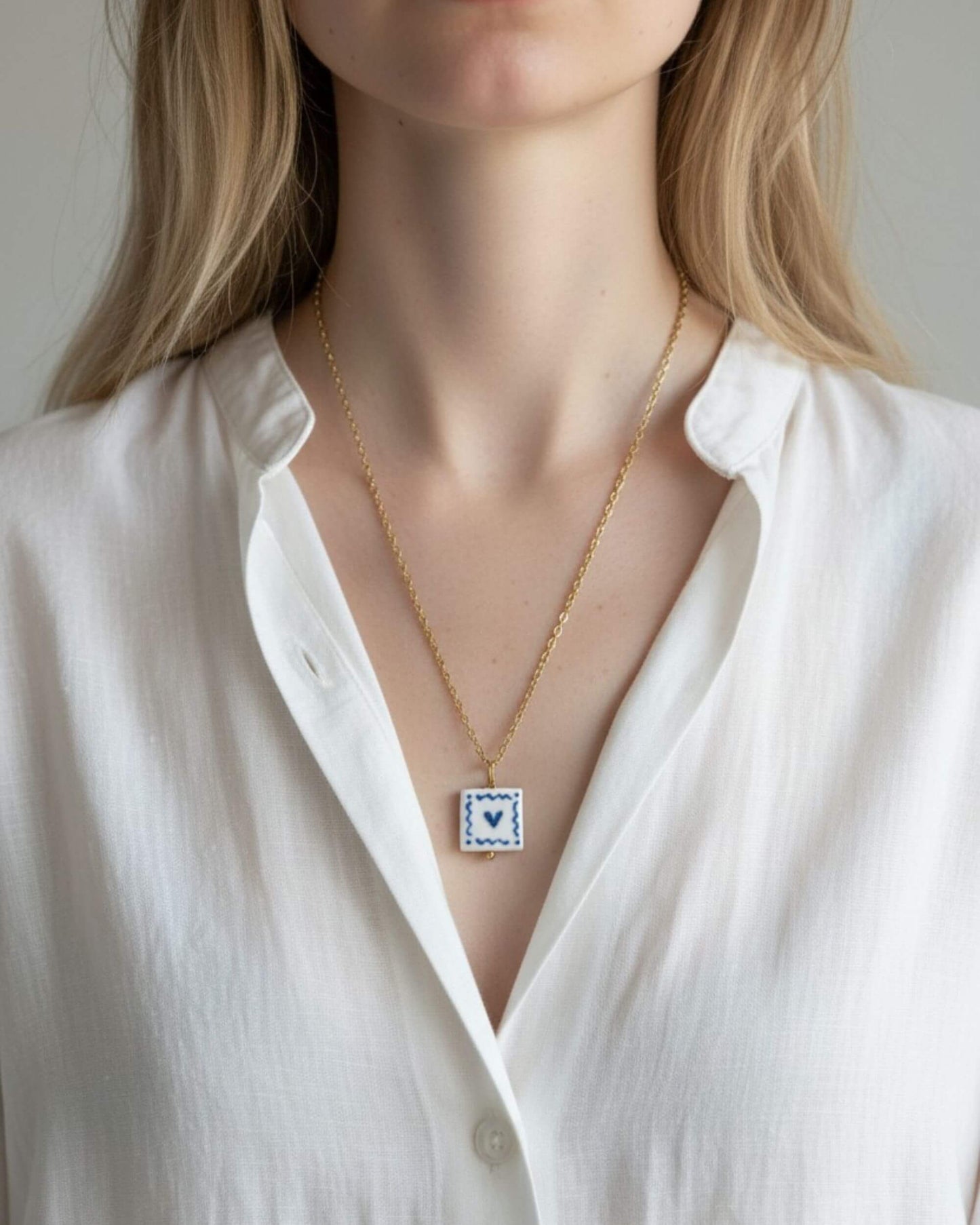 Heart Tiny Tile Necklace