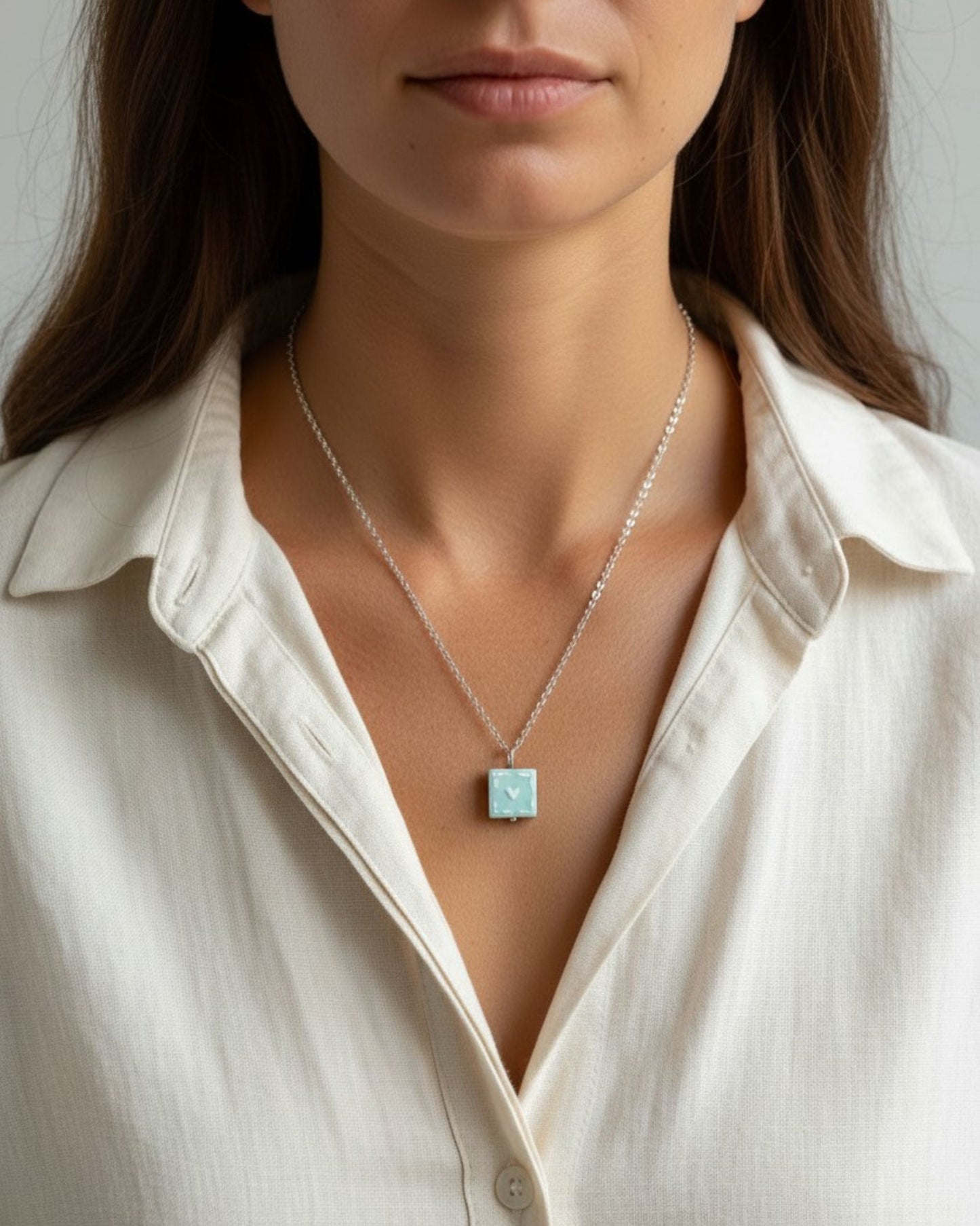 Heart Lagoon Tile Necklace
