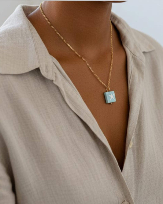 Starfish Lagoon Tile Necklace