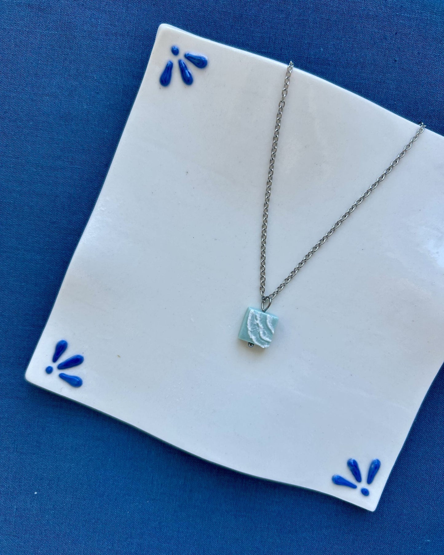 Wave Lagoon Tile Necklace