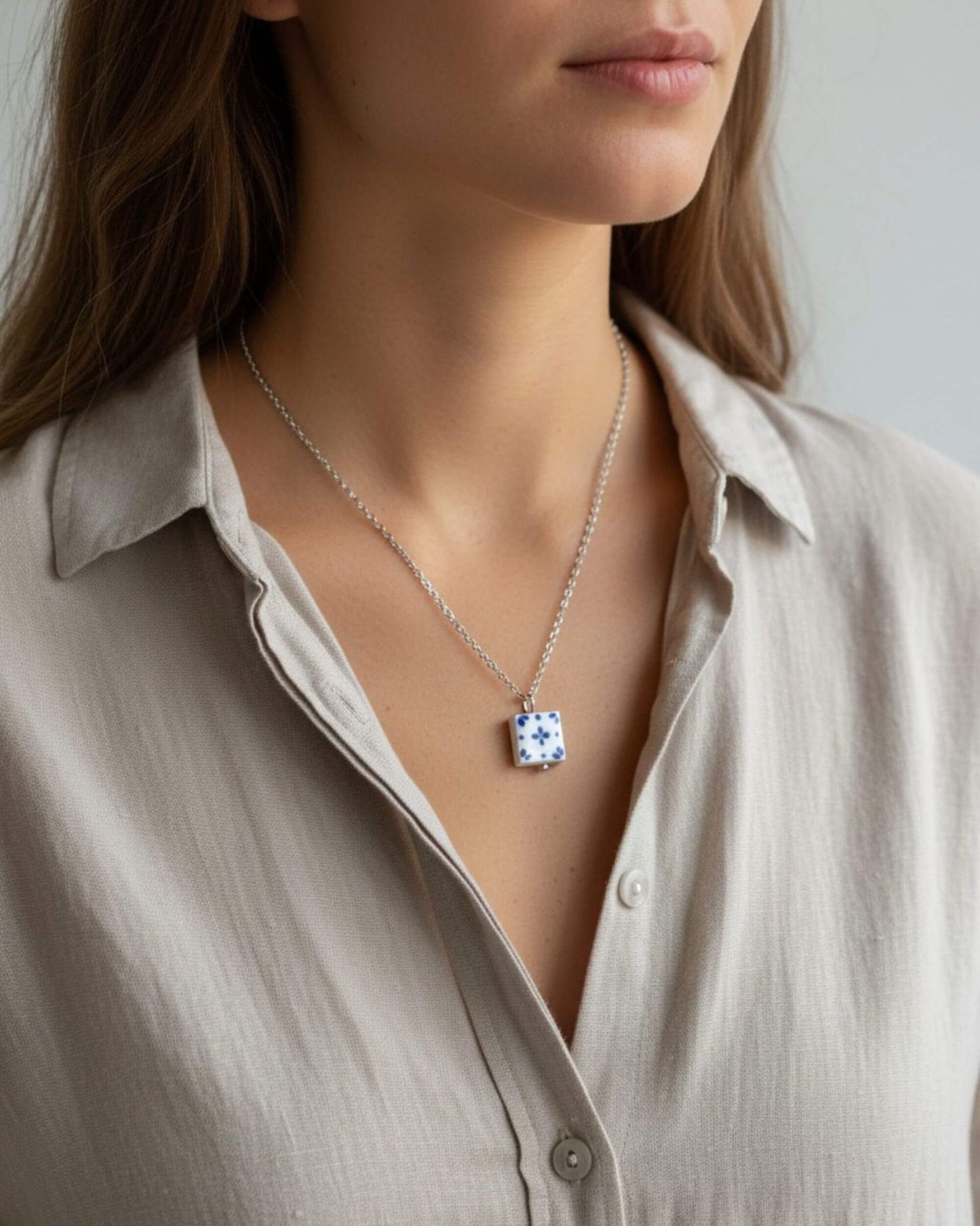 Simple Tiny Tile Necklace