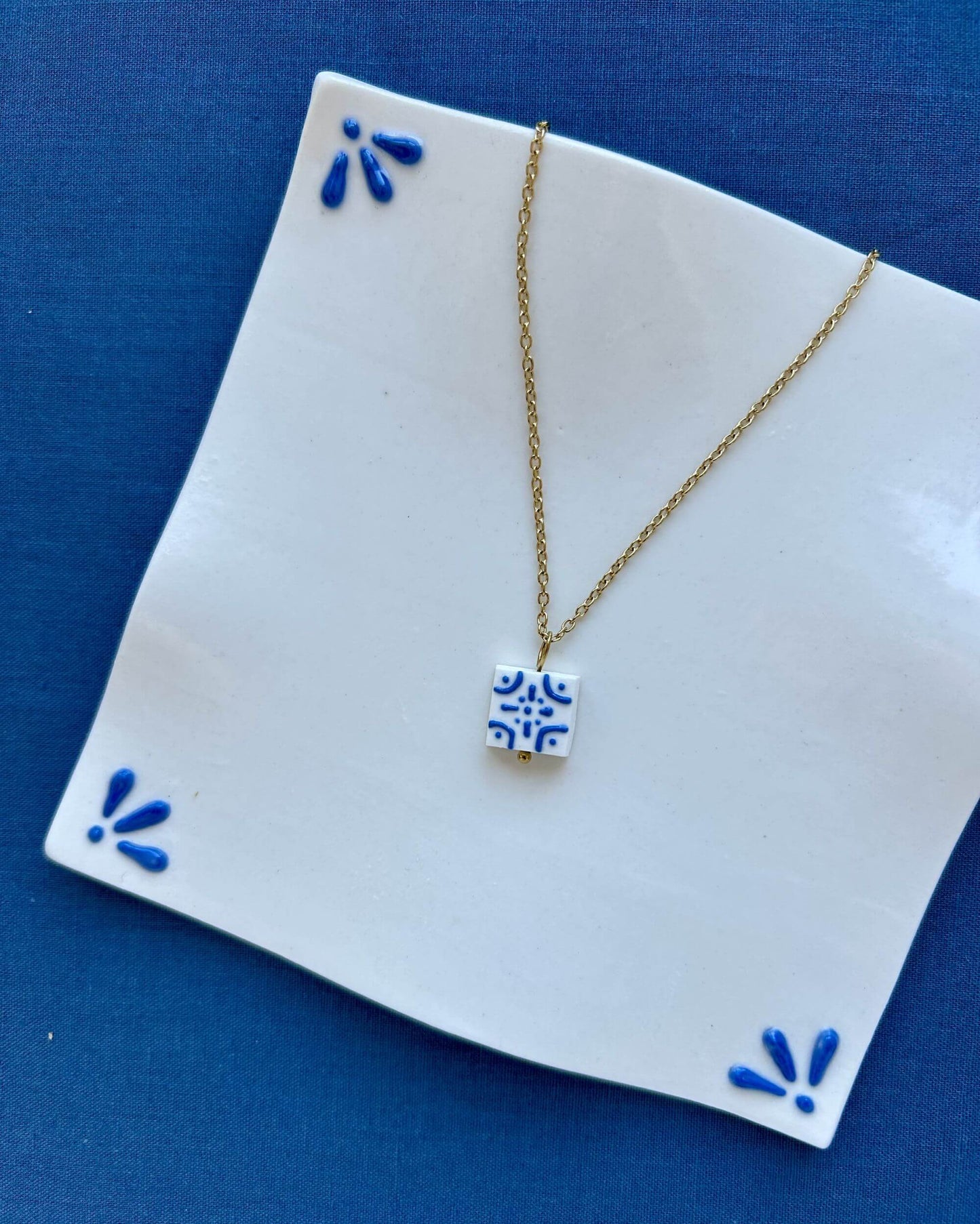 Traditional Textured Tile Necklace